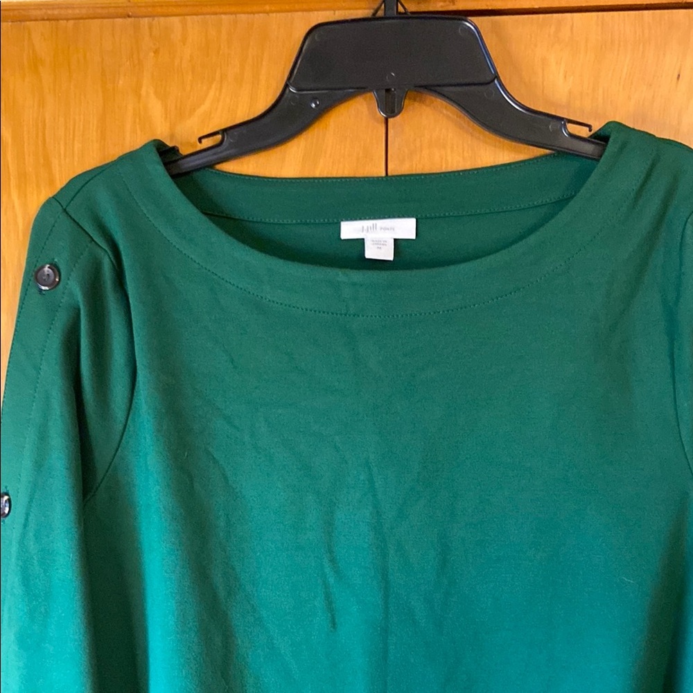 J. Jill Green Women's Top with Button Details on Long Sleeves. Size M - Picture 5 of 10